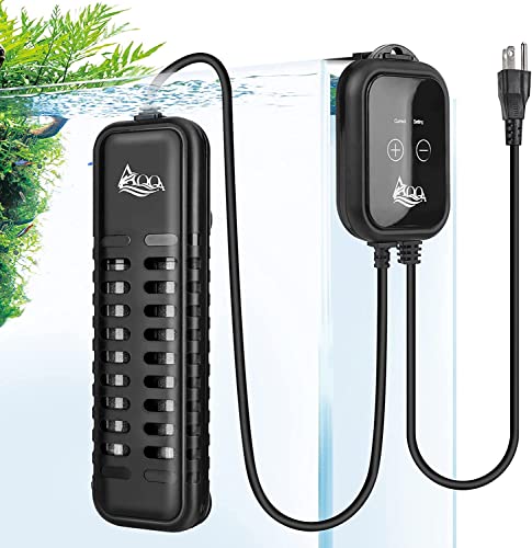 AQQA Aquarium Heizung 100-500W, Einstellbare Temperatur Digitaler Aquarium heizstab mit LED-Anzeige und externem Temperaturregler, Tauchsieder passend für Betta, Schildkröten (200W) von AQQA