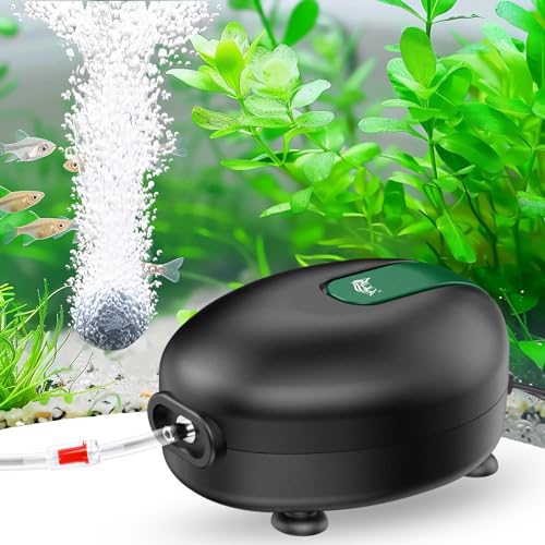 AQQA Aquarium Luftpumpe, Leise Sauerstoffpumpe, 2.5W Leistungsstarke für Aquarium Mit Komplett Zubehör von AQQA