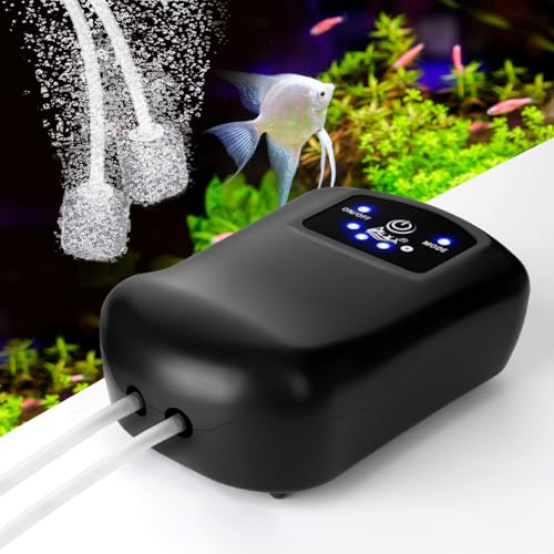 AQQA Aquarium Luftpumpe,Leise Batterie Aquarium Sauerstoffpumpe Regelbar,Leistungsstark Sauerstoffpumpe mit Zubehör für Angeln im Freien,Aquarium,Stromausfall von AQQA