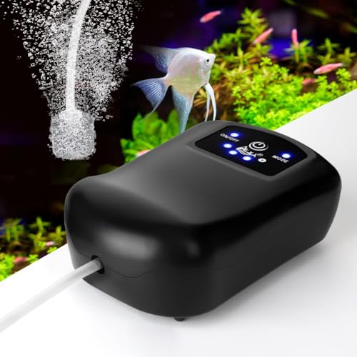 AQQA Aquarium Luftpumpe,Leise Batterie Aquarium Sauerstoffpumpe Regelbar,Leistungsstark Sauerstoffpumpe mit Zubehör für Angeln im Freien,Aquarium,Stromausfall von AQQA