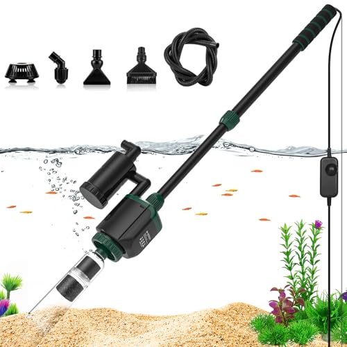 AQQA Aquarium Mulmsauger,6 in 1 Einstellbarer Elektrisch Aquarium Wasserwechsel,34W Aquarium Sand Kies Reiniger, für Wasserwechsel, Sandwaschen, Filterung und Wasserumwälzung von AQQA