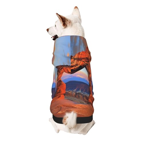 Arches National Park Hunde-Kapuzenpullover, weich, gemütlich und atmungsaktiv, niedliche Haustierkleidung für Hunde, Katzen, kleine Haustiere, Größe S von AQRJLPO