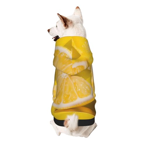 Hunde-Kapuzenpullover mit Aufdruck "Yellow Lemon", weich, gemütlich und atmungsaktiv, niedliche Haustierkleidung für Hunde, Katzen, kleine Haustiere, Größe L von AQRJLPO