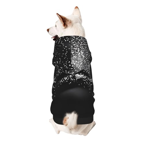 Hunde-Kapuzenpullover mit Glitzer-Aufdruck, weich, gemütlich und atmungsaktiv, niedliches Haustier-Sweatshirt für Hunde, Katzen, kleine Haustiere, Größe M, Schwarz / Weiß von AQRJLPO