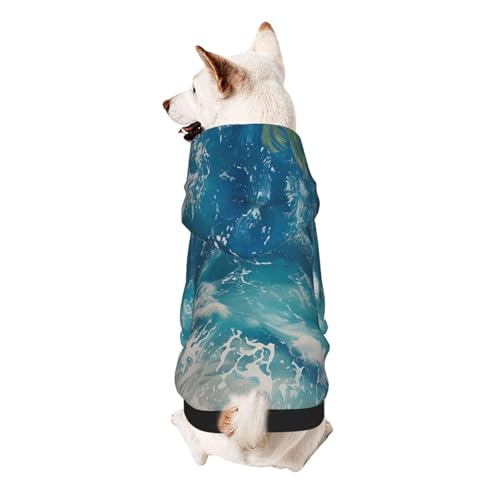 Hunde-Kapuzenpullover mit tropischem Strandmotiv, weich, gemütlich und atmungsaktiv, niedliche Haustierkleidung für Hunde, Katzen, kleine Haustiere, Größe M von AQRJLPO