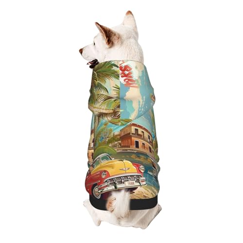 Island of Cuba Kapuzenpullover für Welpen, weich, gemütlich und atmungsaktiv, niedliche Haustierkleidung für Hunde, Katzen, kleine Haustiere, Größe XXL von AQRJLPO