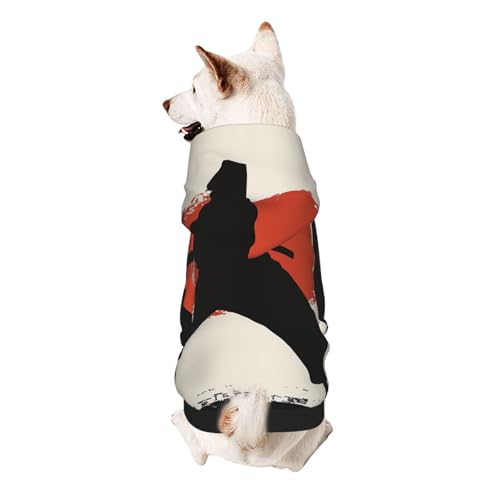 Karate Hunde-Kapuzenpullover für Herren, bedruckt, weich, gemütlich und atmungsaktiv, niedliche Haustierkleidung für Hunde, Katzen, kleine Haustiere, Größe M von AQRJLPO