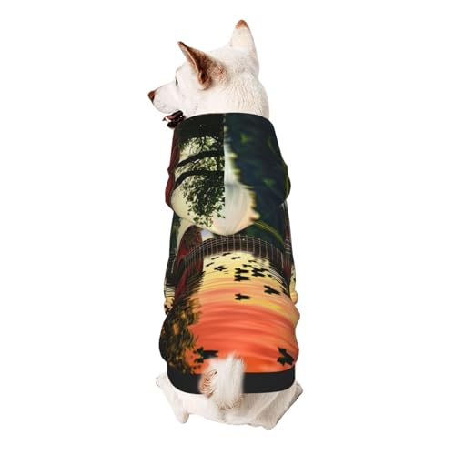 Lake Guitar Reflektierender Hunde-Kapuzenpullover, weich, gemütlich und atmungsaktiv, Haustier-Sweatshirt, niedliche Haustierkleidung für Hunde, Katzen, kleine Haustiere, Größe L von AQRJLPO