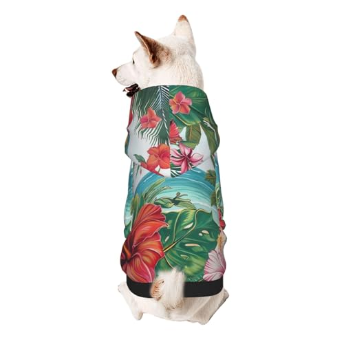 Sommer-Kapuzenpullover mit hawaiianischem Aufdruck, weich, gemütlich und atmungsaktiv, Haustier-Sweatshirt, niedliche Haustierkleidung für Hunde, Katzen, kleine Haustiere, Größe XS von AQRJLPO