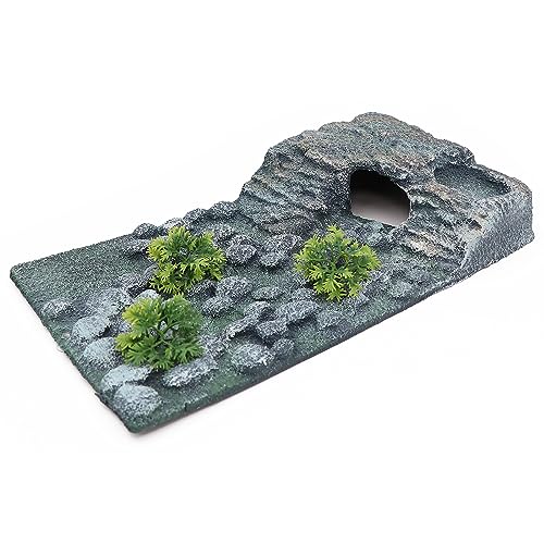 AQUA KT Schildkrötenrampe Klettern Sonnenplattform Schildkröte Dock und Versteck Schildkröte Futternapf Terrarium Pflanze im kompletten Terrarium Wasserdekorationsset 1 Stück von AQUA KT