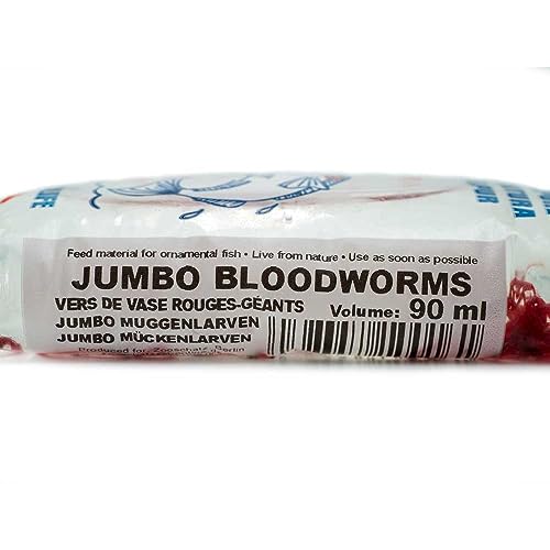 Aquarium Lebendfutter für Fische (Jumbo Rote Mückenlarven 90ml Aquarium Lebendfutter) von AQUAGEAR