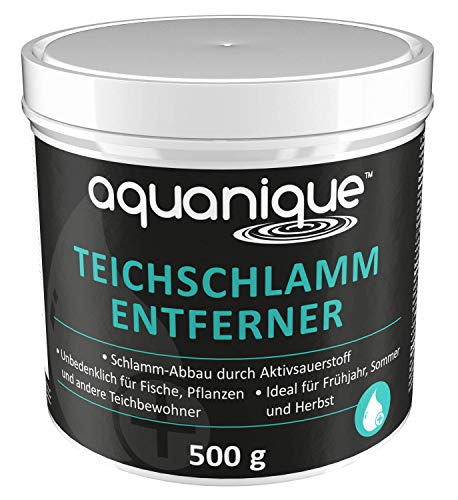 AQUANIQUE Teichschlammentferner Kombi 500 g (für 10.000 l) | für Teiche | Teichschlamm-Abbau durch Aktivsauerstoff | Vorbeugend vor Verschlammung von AQUANIQUE