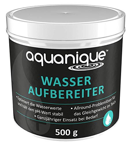 AQUANIQUE Wasseraufbereiter 500 g (für 5.000 l) | Teichwasseraufbereiter| Gleichgewicht im Teich | stabilisiert pH-Wert im Fisch-, Koi, oder Schwimmteich von AQUANIQUE