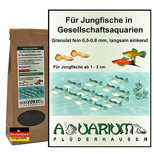 AQUARIUM PLÜDERHAUSEN Jungfisch Futter f. Gesellschaftsaquarien, Tropheus-Arten, Gran 0,5-0,8mm, 100 ml/50g von AQUARIUM PLÜDERHAUSEN