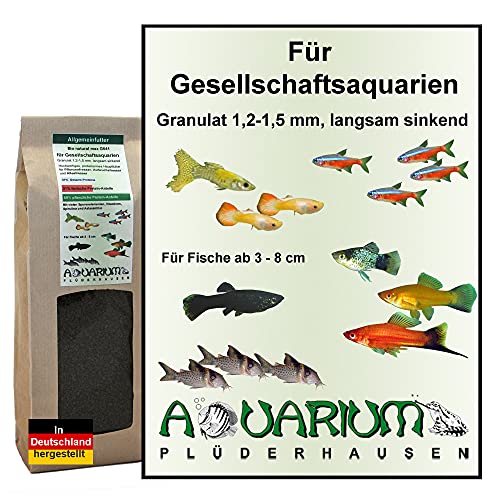 AQUARIUM PLÜDERHAUSEN Zierfischfutter Gesellschaftsaquarien auch Tropheus, Gran 1,2-1,5mm, 400g/1000ml von AQUARIUM PLÜDERHAUSEN