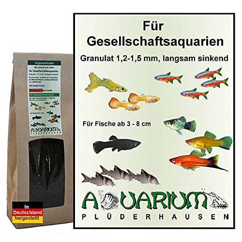 AQUARIUM PLÜDERHAUSEN Zierfischfutter Gesellschaftsaquarien auch Tropheus, Gran 1,2-1,5mm,200g/500ml von AQUARIUM PLÜDERHAUSEN