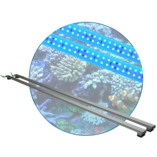 Meerwasser Aquarium - LED-Leuchtbalken 120 cm, 2 Leisten BLAU mit Trafo+Verteiler von AQUARIUM PLÜDERHAUSEN