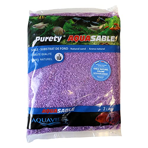 Natürlicher Sand, Aquasable in Beutel, 1 mm-7 mm, 3 l, Violett S4 von AQUAVIE FRANCE