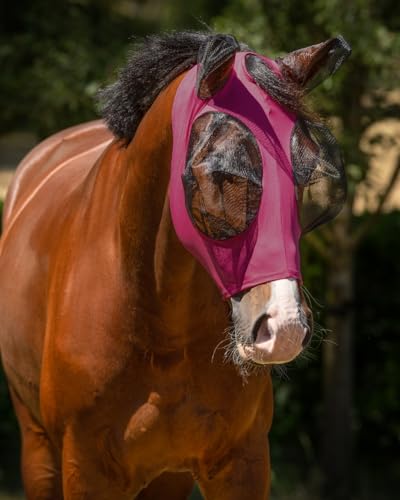 Fliegenmaske Fliegenschutz elastisch mit Reißverschluss Rosa (Full Warmblut) von ARBO-INOX