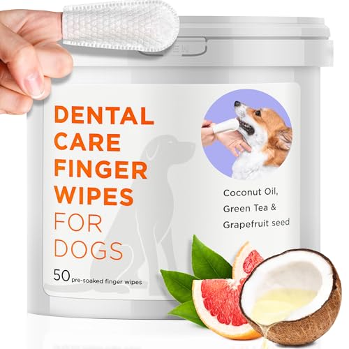 ARCA PET Dental Finger Tücher für Hunde - 50 Tücher - Tierarzt-Formulierte Hundezahnreinigungstücher für Hunde - Vorgetränkte Mundreinigungspads - Reduziert Plaque, Zahnstein & Hundeatmerfrischer von ARCA PET