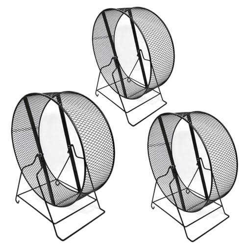 ARCHWANG 3Stüc Leises Metall Laufrad Mit Ständer,Laufrad für Hamster,Hamster Laufrad Laufspielzeug,Hamster Mäuserad Hamsterrad Hamsterlaufrad Hamster,Für Hamster Igel Rennmäuse Mäuse Andere Kleintiere von ARCHWANG