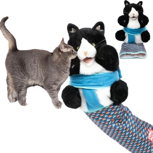 Katzenpuppe Wrestler, Katzen-Wrestling-Spielzeugpuppe, Wrestlerpuppe mit stabiler Polsterung, Katzen Interaktive Handpuppen Plüschtier, für Katzen Haustier Langeweile - Brüstentraining und Übung von ARCHWANG