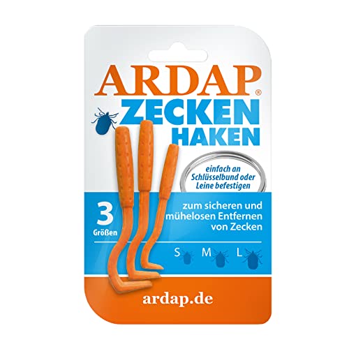 ARDAP Zeckenzange und Zeckenhaken 3er Pack - Einfach und effektiv - Professionelle Zeckenzange für Hunde, Zeckenzange Katze & Zeckenzange Mensch - Zuverlässig gegen Zecken jeder Größe von ARDAP