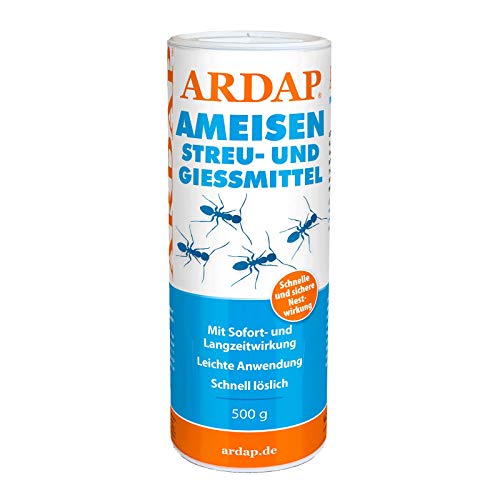 ARDAP Ameisen Streu- & Gießmittel 500g - Ameisengift draußen - bekämpfen Garten - Ameisenmittel, Ameisenvernichter - für Rasen - Wirkt sofort, leichte Anwendung von ARDAP