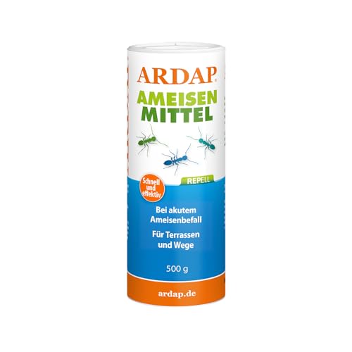 ARDAP Repell Ameisenmittel 500g - Ameisenpulver - Ameisenstreumittel - Mittel gegen Ameisen - Ameisenpulver zum Streuen draußen - Ameisenmittel für draußen - Wirkt schnell & effektiv bei akutem Befall von ARDAP