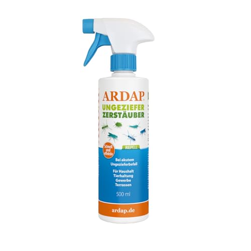 ARDAP Repell Ungeziefer Zerstäuber 500ml - Anti Insektenspray - Ungezieferspray & Fliegenspray bei Ungezieferbefall - Insekten Spray - Schädlingsfrei - Pumpspray - Wirkt schnell & effektiv (PT19) von ARDAP