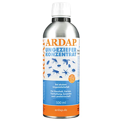 ARDAP Ungeziefer Konzentrat 500 ml - Zur Herstellung von bis zu 50 Liter Ungezieferspray gegen Fliegen, Bettwanzen, Milben, Stechfliegen, Motten, Mücken, Wespen, Silberfische von ARDAP