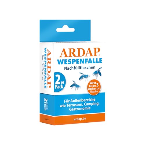 ARDAP Wespenfalle Nachfüller - Biologische Wespen Abwehr - Wespenfalle zum Aufhängen - Anti Wespen Lockstoff mit Langzeitwirkung – Mittel gegen Wespen, Wespenabwehr draußen (PT19) von ARDAP