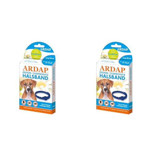 ARDAP Zecken- & Flohschutzhalsband für Hunde bis 25kg - Bis zu 4 Monate nachhaltiger Langzeitschutz - Natürlicher Wirkstoff gegen Zecken & Flöhe (Packung mit 2) von ARDAP