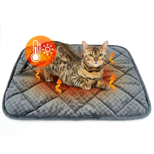 ARGOPET Selbstheizende Katzenmatte, selbstwärmendes und gemütliches Katzenbett (40,6 x 50,8 cm) Thermo-Haustierkissen mit rutschfester Unterseite, maschinenwaschbar, Haustierbett für Haustierkäfige im von ARGOPET