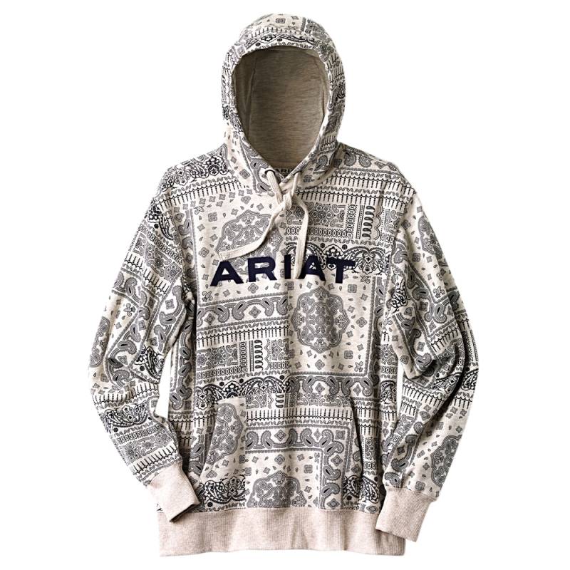 Ariat Damen Kapuzenpullover R.E.A.L™ Paisley Hoodie oatmeal/periscope paisley print, Gr. XL von ARIAT