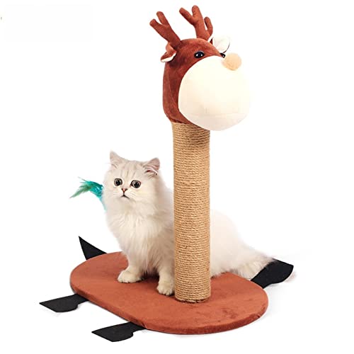 Kratzbaum für große Katzen, niedlicher Katzenkratzbaum mit Federspielzeug, Katzenkratzbaum, Katzenklettergerüst, Kätzchenkralle, Schleifspielzeug, Turm, Kletterwerkzeug, Katze Vision von ARICCI