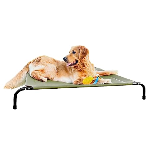 ARIIKON Erhöhtes Haustierbett, erhöhtes Hundebett, Betten mit atmungsaktivem Netz, tragbar für Reisen, Camping, Strand, Garten, Innen- und Außenbereich, einfach zu montieren, 124 cm x 88 cm x 20 cm von ARIIKON