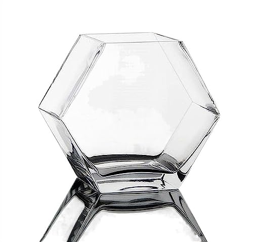 Aquarium Aquarium, sechseckiges Glas-Aquarium, transparentes Tisch-Aquarium, Kampffische, großes Aquarium, ökologisches Zuhause, Desktop-Aquarium-Ornamente Aquariumbecken (Size : S) von ARINAL