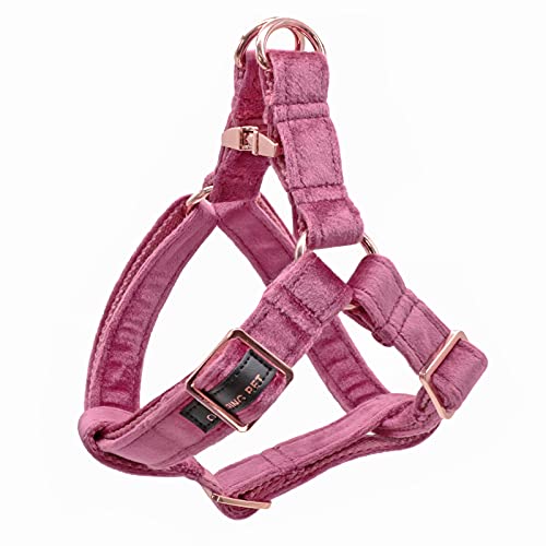 ARING PET Hundegeschirr, Samt, Hundegeschirr, Größe M, Rosa, sichere Brustkontrolle von ARING PET