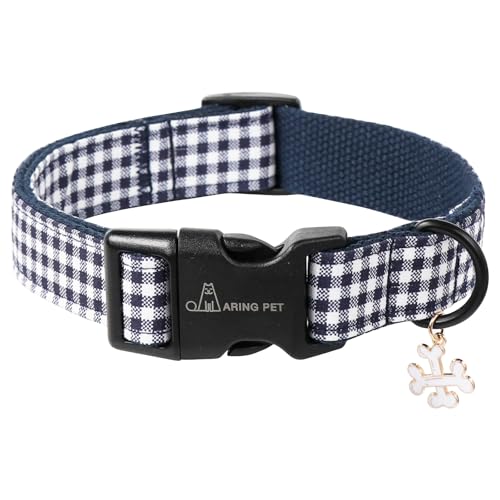 ARING PET Hundehalsband, Kariertes Hundehalsband mit Schnellverschluss aus Kunststoffschnalle, Bequemes Halsband aus Baumwolle für Jungen und Mädchen Hunde ARING PET Hundehalsband, Kariertes Hundehalsband mit Schnellverschluss aus Kunststoffschnalle, Bequemes Halsband aus Baumwolle für Jungen und Mädchen Hunde von ARING PET