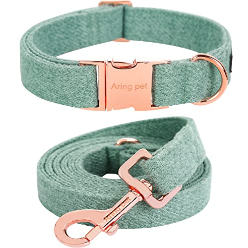 ARING PET Hundehalsband mit Leine, Baumwolle niedlichen Hundehalsband und Leine Set, verstellbare Hundehalsbänder mit Metallschnalle für kleine mittlere große Hunde von ARING PET