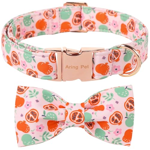 ARING PET Hundehalsband mit Schleife, verstellbar, Granatapfel- und Apfeldruck, Fliege, Haustier-Halskette mit Metallschnalle, für Mädchen und Jungen ARING PET Hundehalsband mit Schleife, verstellbar, Granatapfel- und Apfeldruck, Fliege, Haustier-Halskette mit Metallschnalle, für Mädchen und Jungen von ARING PET