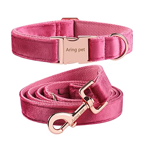 ARING PET Hundehalsband und Leine, Samt, weiches Hundehalsband und Leine, verstellbare Halsbänder für Hunde von ARING PET