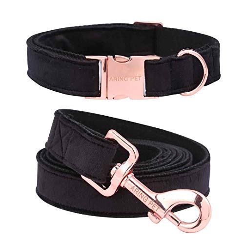 ARING PET Hundehalsband und Leine Set, Samt Hundehalsband und Leine, Verstellbares Halsband für Kleine, Mittlere und Große Hunde ARING PET Hundehalsband und Leine Set, Samt Hundehalsband und Leine, Verstellbares Halsband für Kleine, Mittlere und Große Hunde von ARING PET