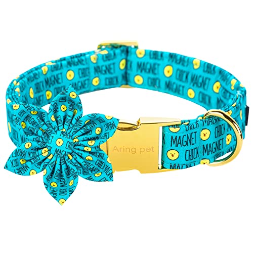 ARING PET Oster-Hundehalsband, niedliches Küken-Hundehalsband mit Blume, Baumwolle, weiche Ostereier, Hundehalsbänder mit Metallschnalle von ARING PET