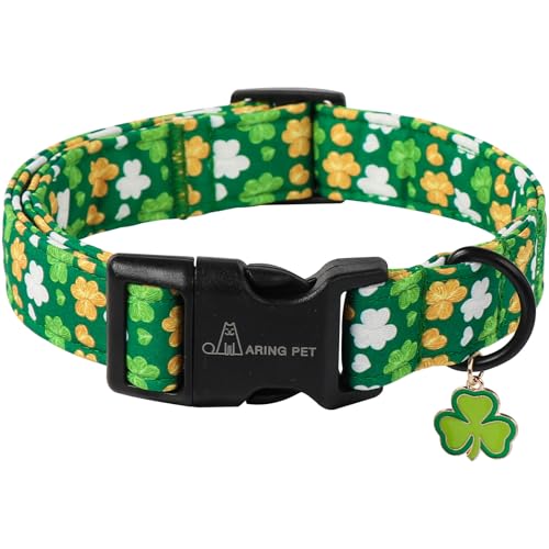 ARING PET St. Patrick's Day Hundehalsband, süßes grünes Kleeblatt, verstellbares Kleeblatt-Haustierhalsband, Geschenk mit Schnellverschluss-Schnalle für Mädchen und Jungen ARING PET St. Patrick's Day Hundehalsband, süßes grünes Kleeblatt, verstellbares Kleeblatt-Haustierhalsband, Geschenk mit Schnellverschluss-Schnalle für Mädchen und Jungen von ARING PET
