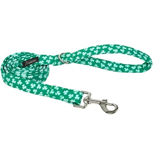 ARING PET St. Patrick's Day Hundeleine, Grün, Trefoil Hundeleinen, passende Hundehalsbänder, Baumwolle, handgefertigt, Kleeblatt-Hundeleine für kleine, mittelgroße und große Hunde und Katzen von ARING PET