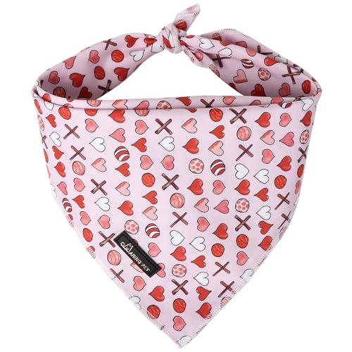 ARING PET Valentinstag Hund Bandana-Baumwolle Rosa Herz Hund Bandanas, Bequeme Hunde Schal Hund Dreieck Lätzchen für kleine bis große Hunde von ARING PET