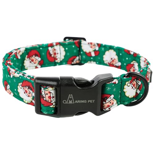 ARING PET Weihnachts-Hundehalsband, Baumwolle, Weihnachtsmann-Hundehalsband, verstellbar, leicht, Weihnachts-Haustierhalsband, Welpenhalsband mit Schnellverschluss-Schnalle von ARING PET