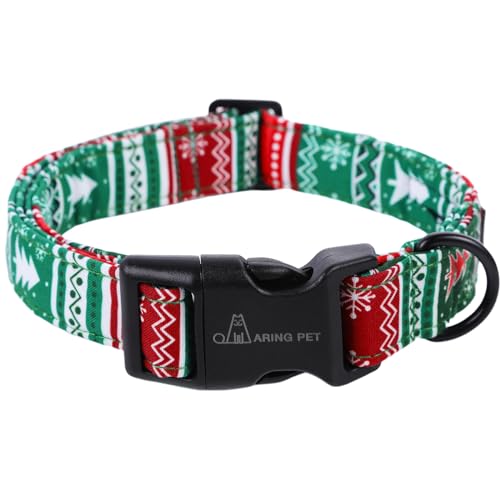 ARING PET Weihnachts-Hundehalsband, niedlich, Baumwolle, leicht, verstellbar, mit Schnellverschluss-Schnalle von ARING PET